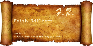 Faith Róbert névjegykártya
